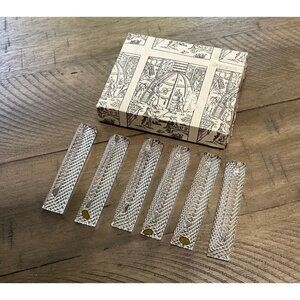 Set of 6 Crystal Knife Rests Cutlery Chopsticks Rests Art Deco 24% PBO Crystal